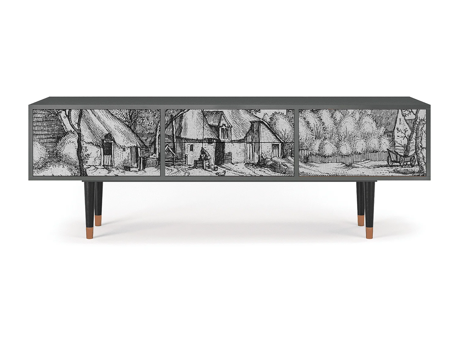 Meuble TV - 170х59х48 cm - T4 - Farms in a Village, Anthracite