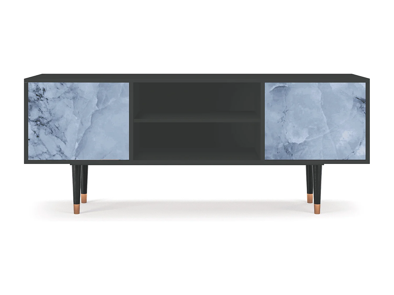 Szafka RTV - 170х69х48 cm - T2 - Feather Ice, Antracyt