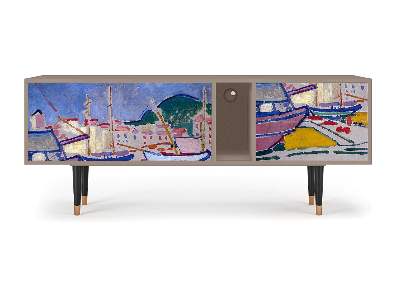 Szafka RTV - 170х69х48 cm - T1 - The Port of Collioure , Latte