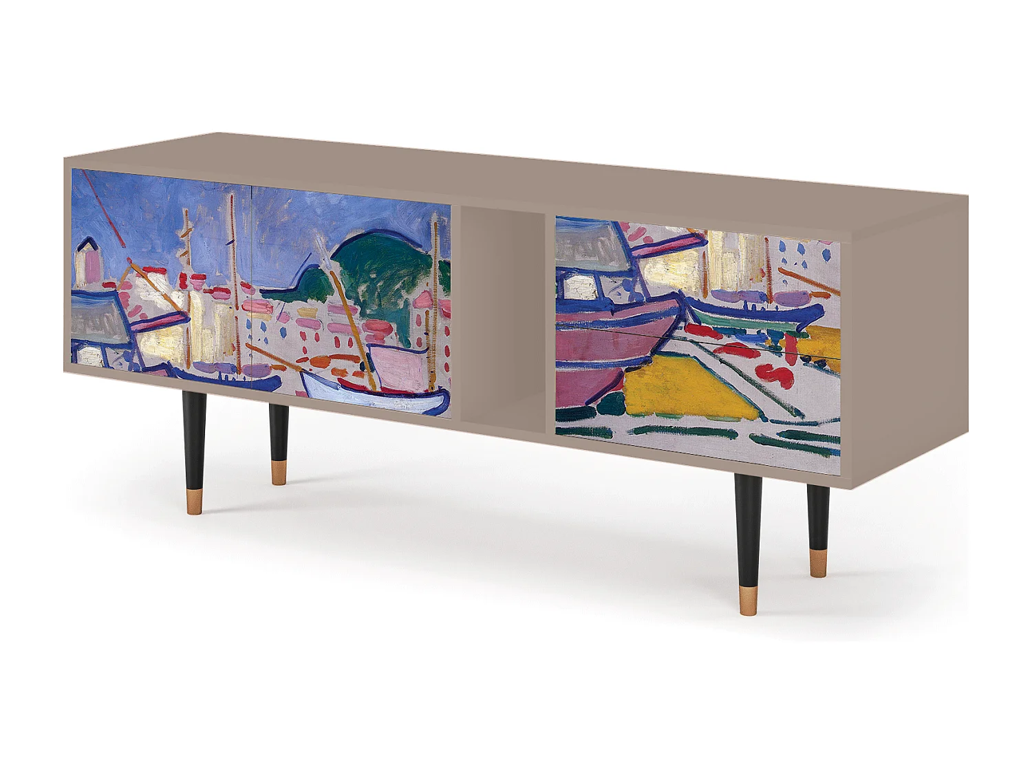 Szafka RTV - 170х69х48 cm - T1 - The Port of Collioure , Latte