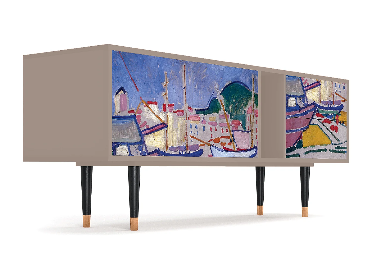 Szafka RTV - 170х69х48 cm - T1 - The Port of Collioure , Latte