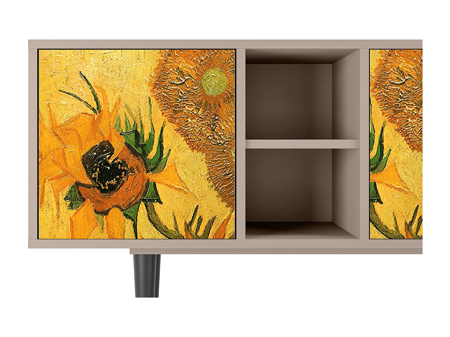 TV-meubel - 150х69х41 cm - T5 - Sunflowers, Latte