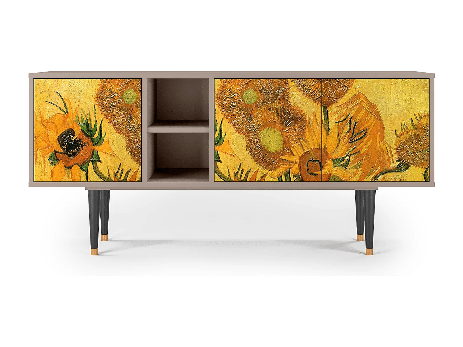 Meuble TV - 150х69х41 cm - T5 - Sunflowers, Latte