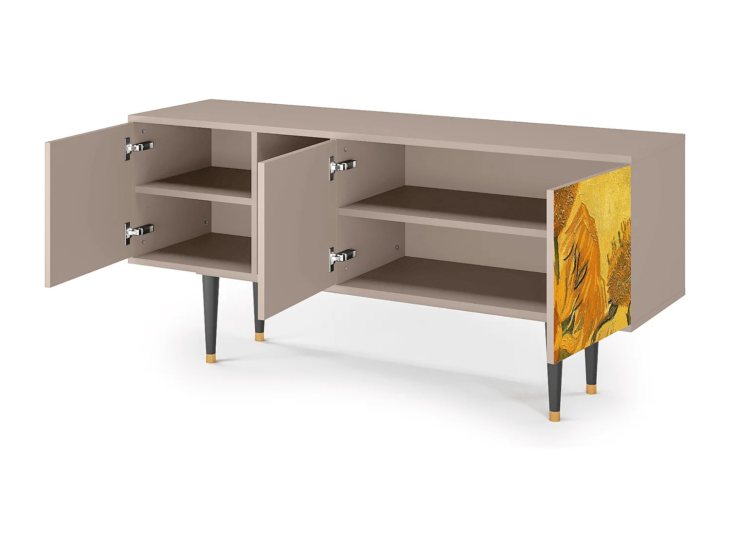 Meuble TV - 150х69х41 cm - T5 - Sunflowers, Latte