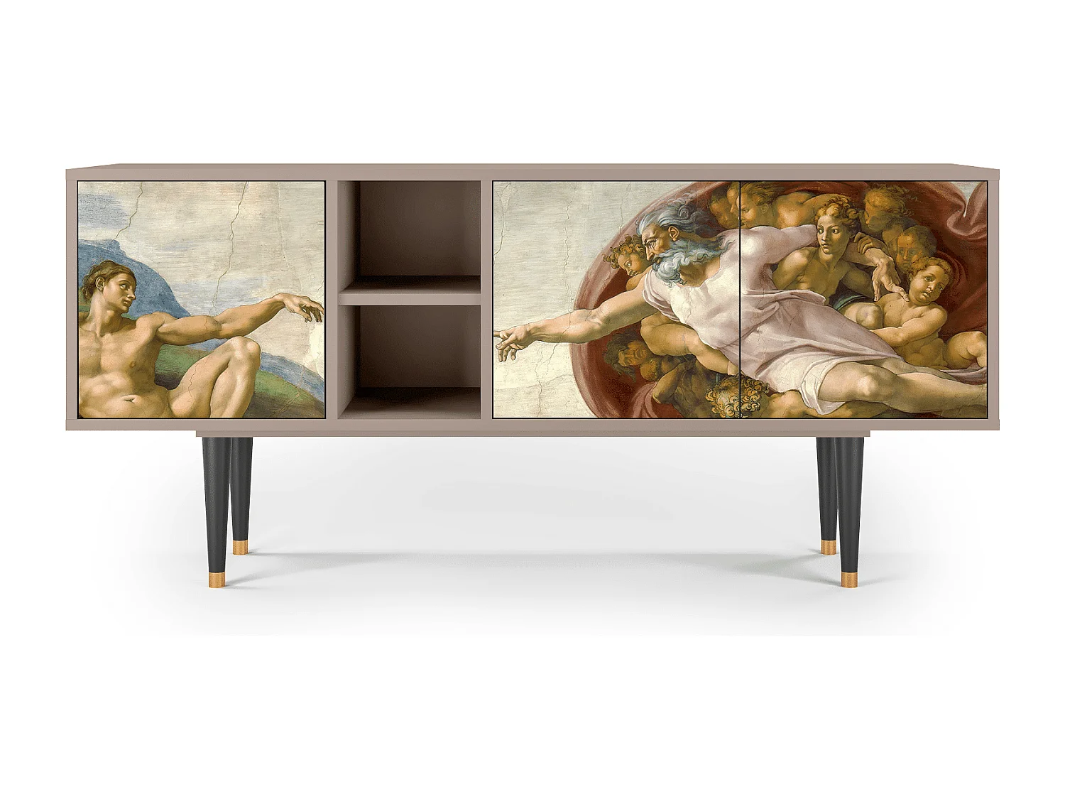 Szafka RTV - 150х69х41 cm - T5 - The Creation of Adam, Latte