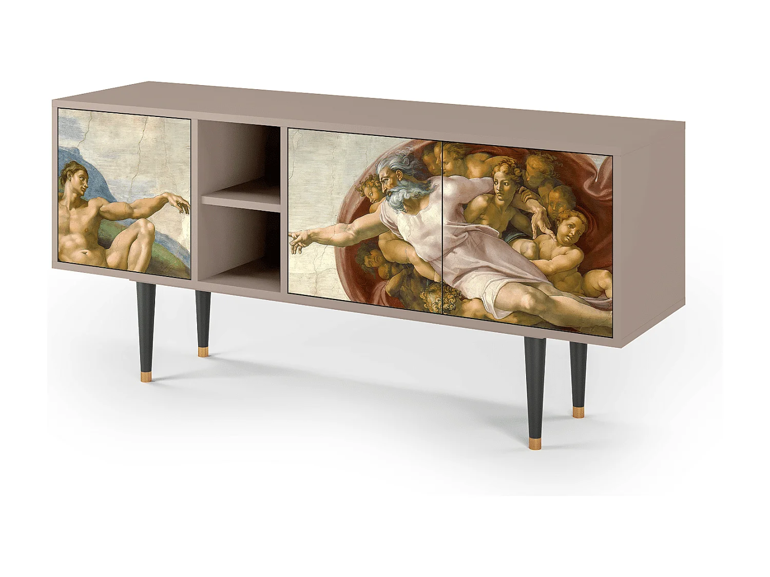 Szafka RTV - 150х69х41 cm - T5 - The Creation of Adam, Latte