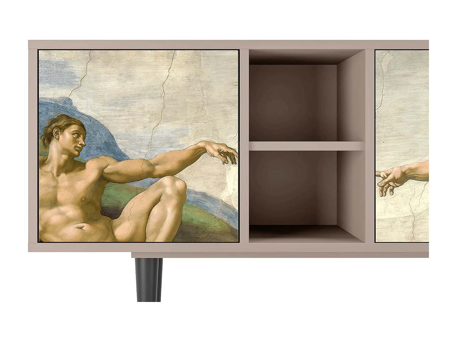 Szafka RTV - 150х69х41 cm - T5 - The Creation of Adam, Latte