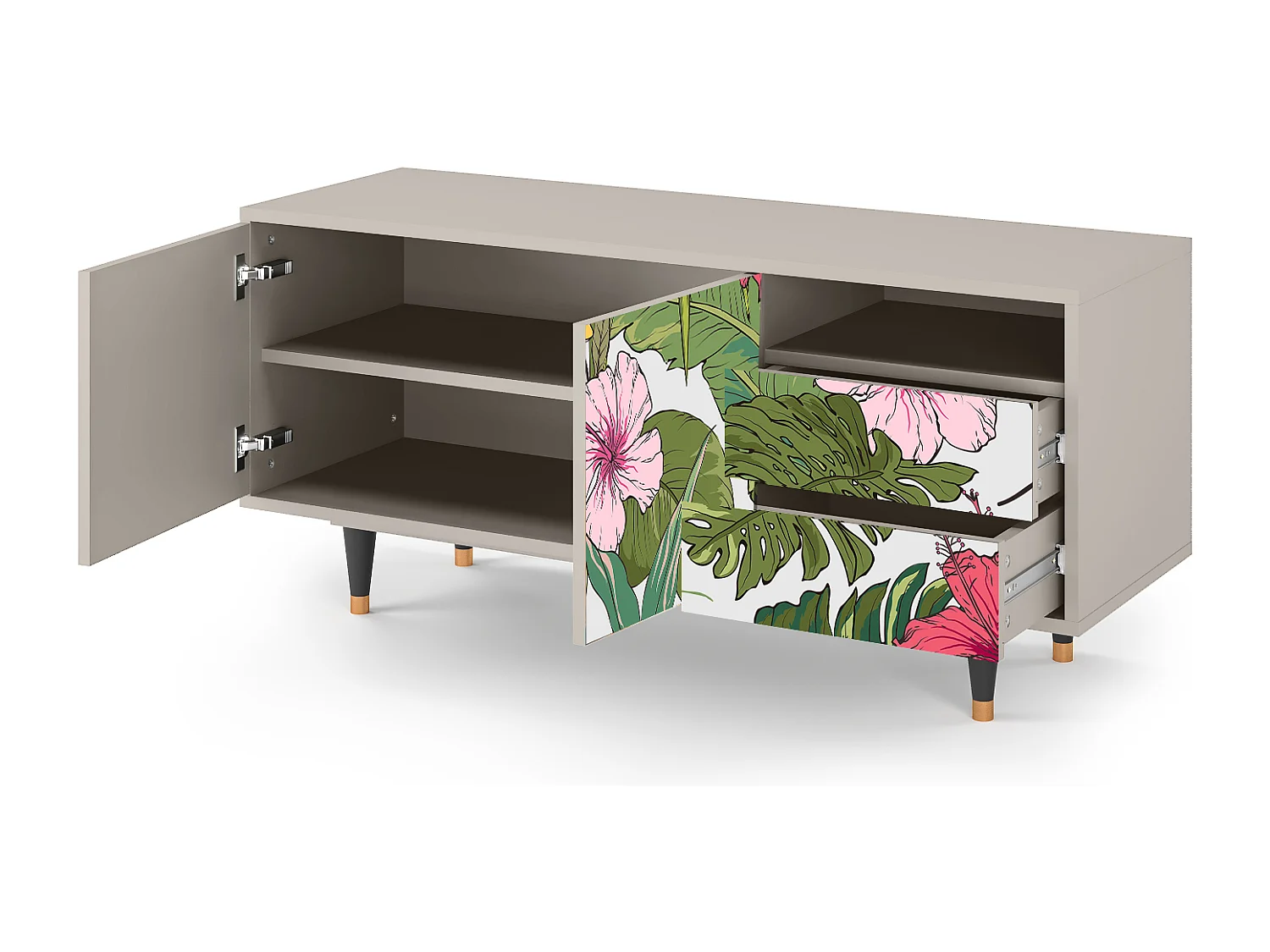 Mobile TV - 125х56х41 cm - T7 - Verdant Tropics, Sabbia