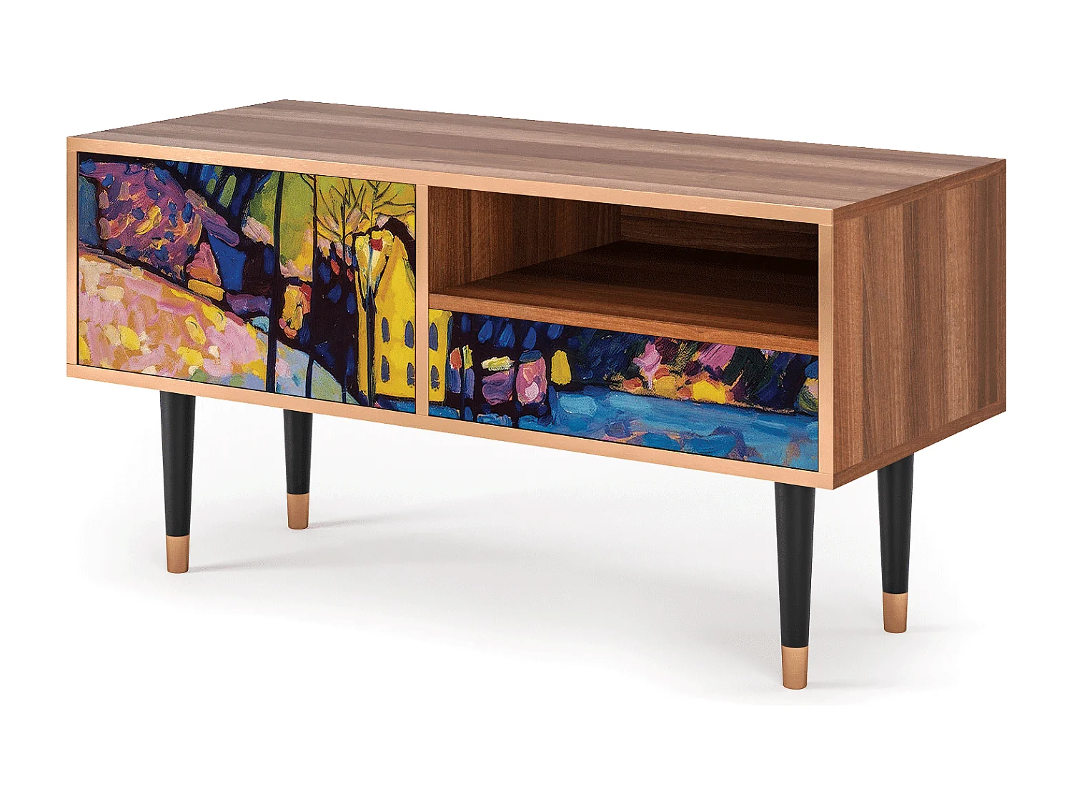 TV-Möbel - 115х59х48 cm - T3 - Winter Landscape, Walnuss