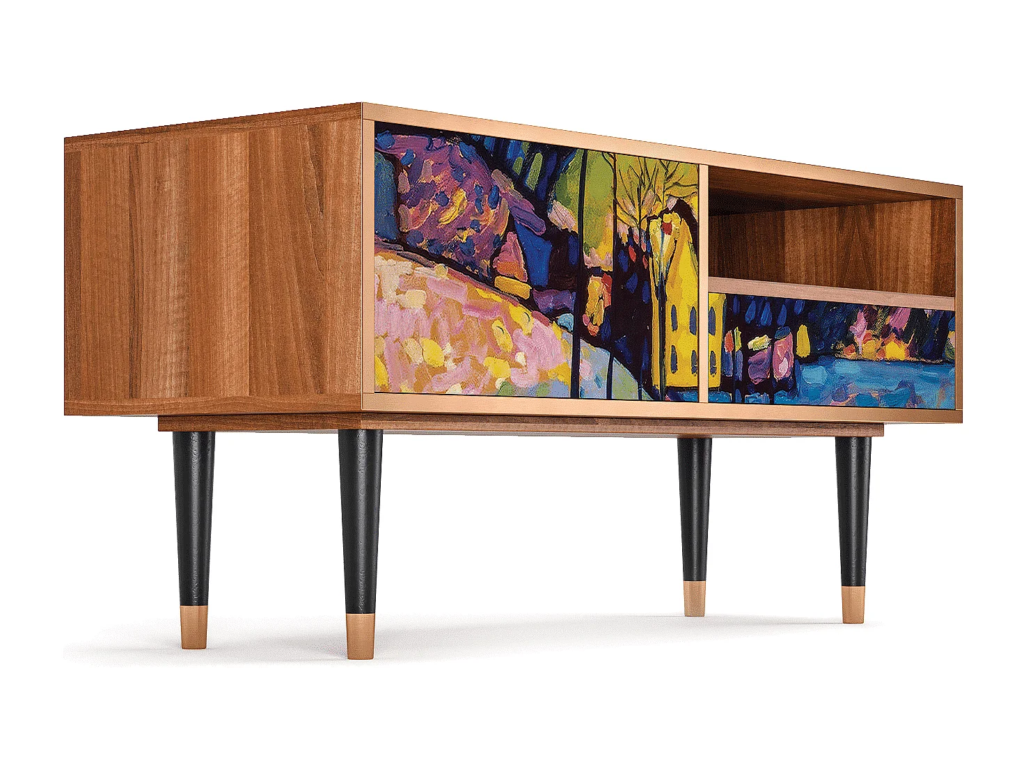 TV-Möbel - 115х59х48 cm - T3 - Winter Landscape, Walnuss