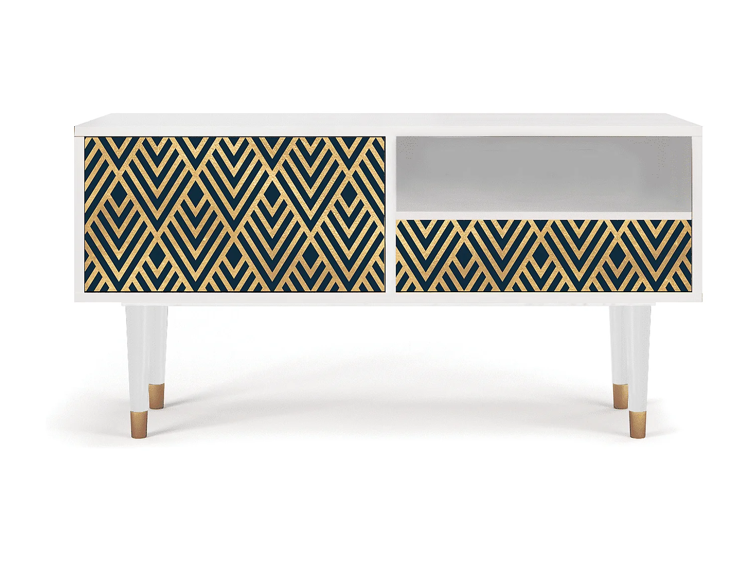 Mobile TV - 115х59х48 cm - T3 - Egypt Triangles, Bianco