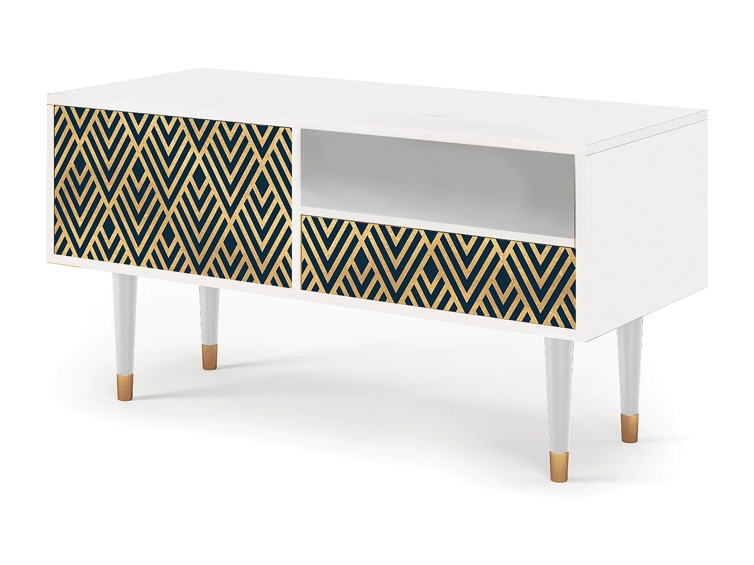 Mobile TV - 115х59х48 cm - T3 - Egypt Triangles, Bianco