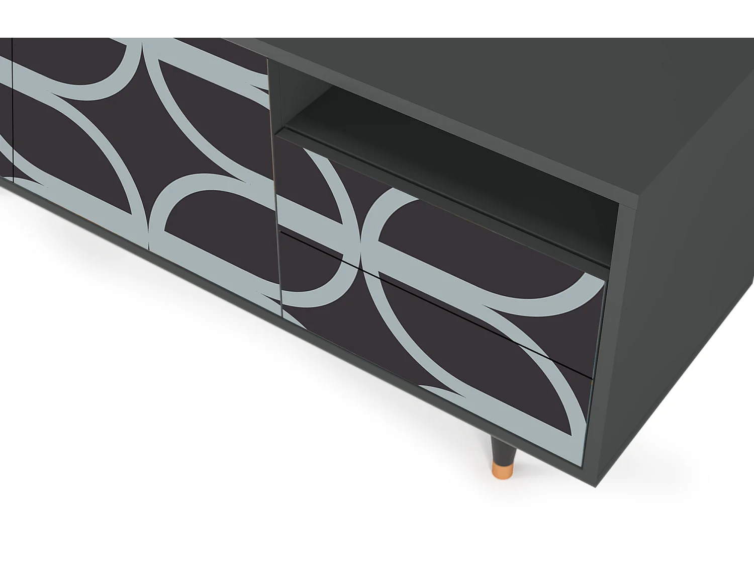 Meuble TV - 125х56х41 cm - T7 - Braided Blue, Anthracite