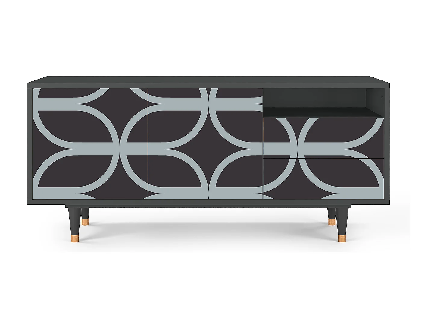 Szafka RTV - 125х56х41 cm - T7 - Braided Blue, Antracyt