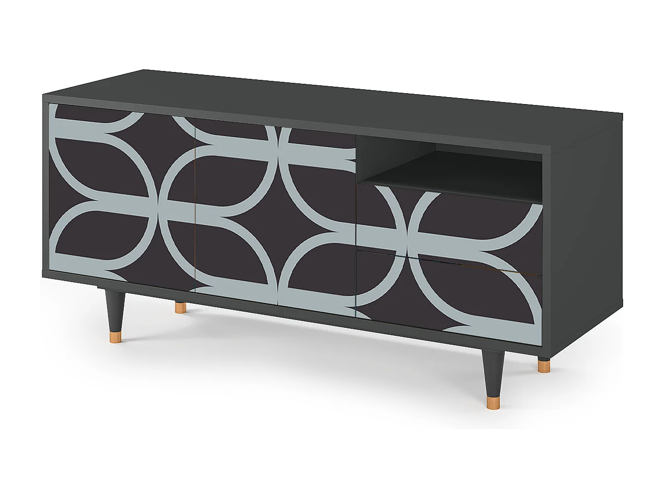 Meuble TV - 125х56х41 cm - T7 - Braided Blue, Anthracite