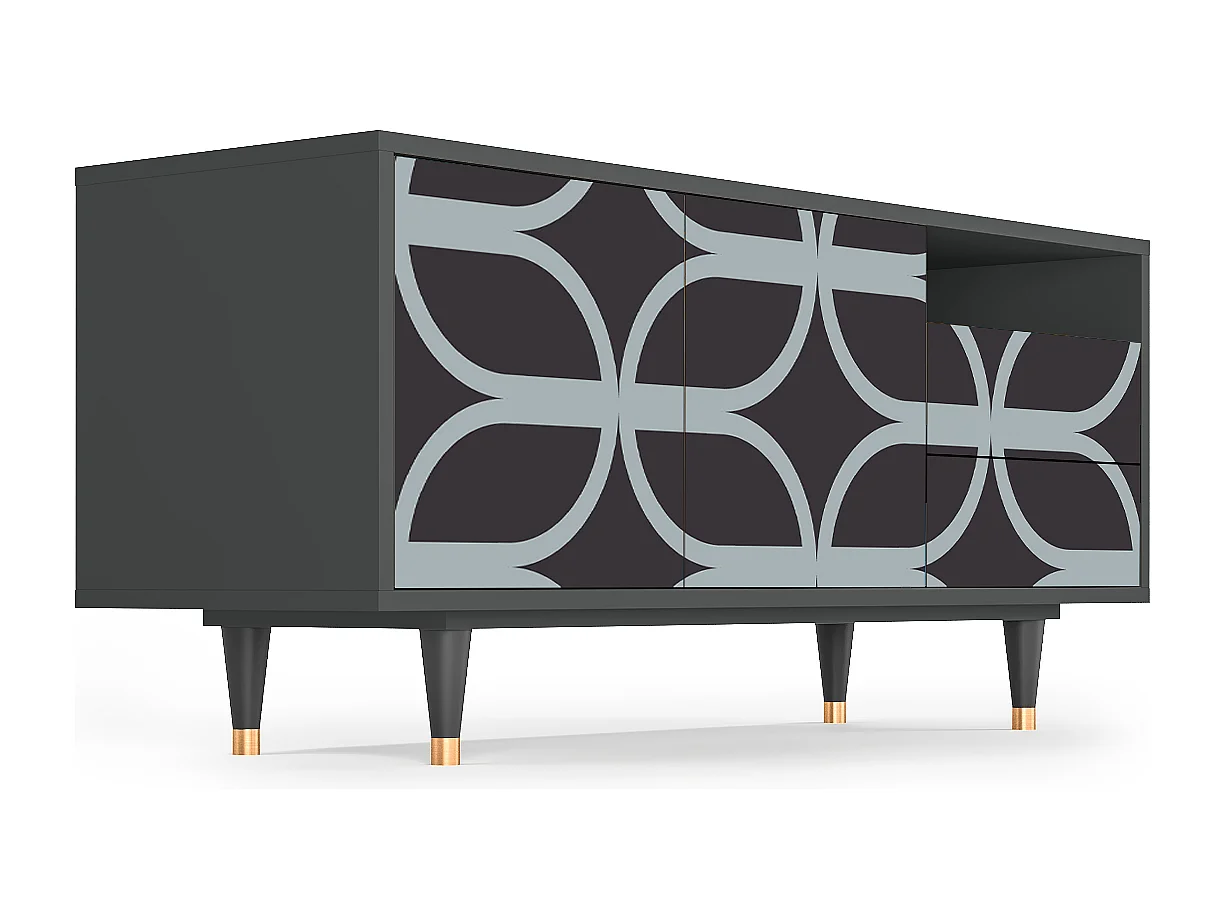 Meuble TV - 125х56х41 cm - T7 - Braided Blue, Anthracite