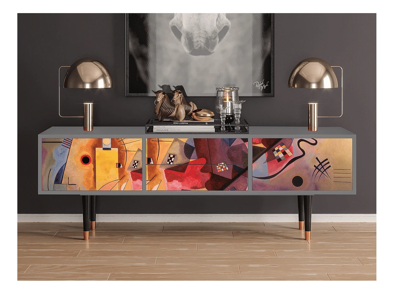 TV-meubel - 170х59х48 cm - T4 - Modern Art, Grijs