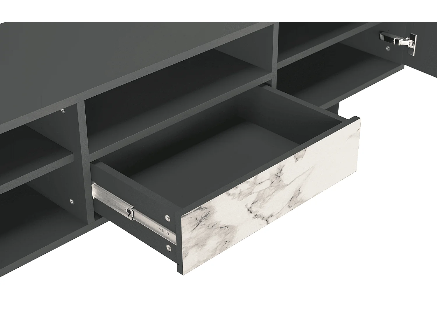 Meuble TV - 170х59х41 cm - T6 - Milk Marble, Anthracite