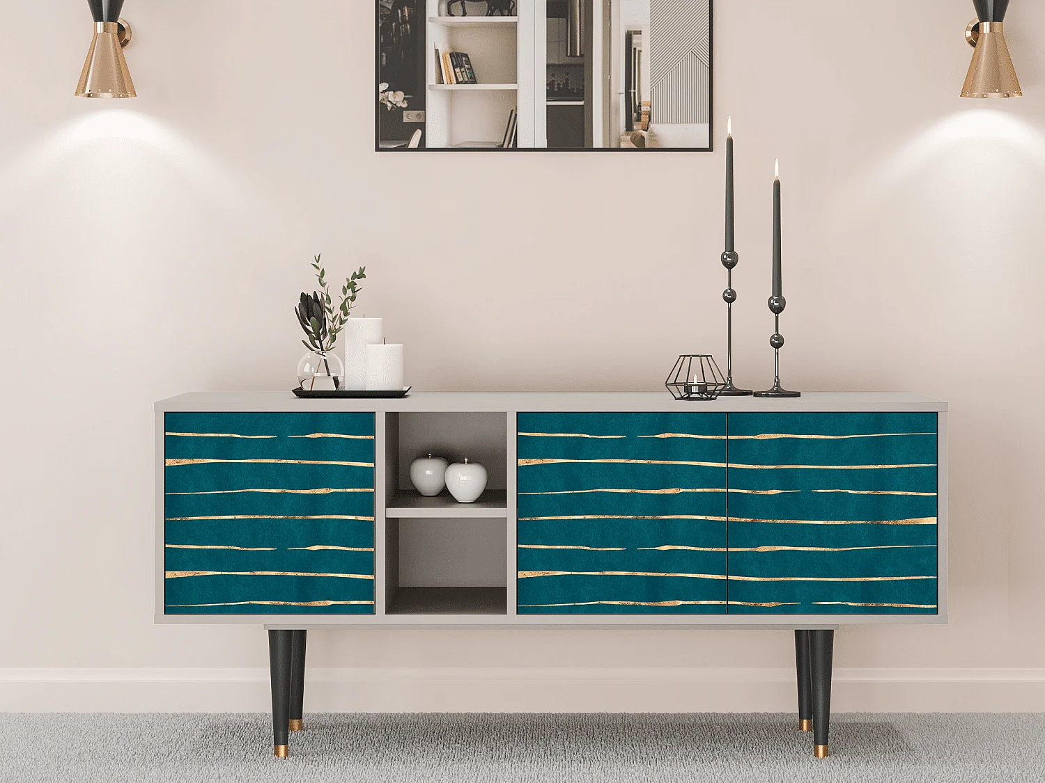 Szafka RTV - 150х69х41 cm - T5 - Ocean Drive, Piaskowy