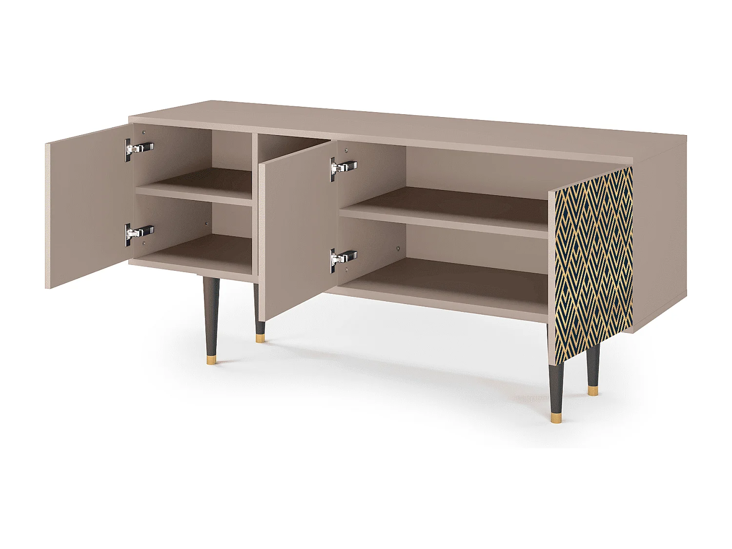 Meuble TV - 150х69х41 cm - T5 - Egypt Triangles, Latte