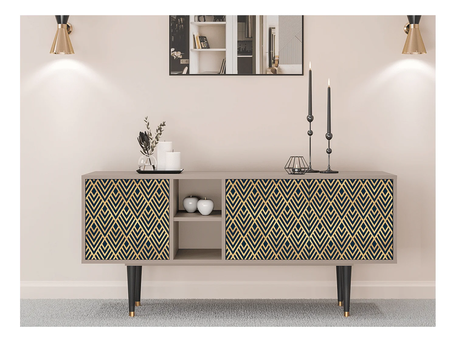 TV-Möbel - 150х69х41 cm - T5 - Egypt Triangles, Latte