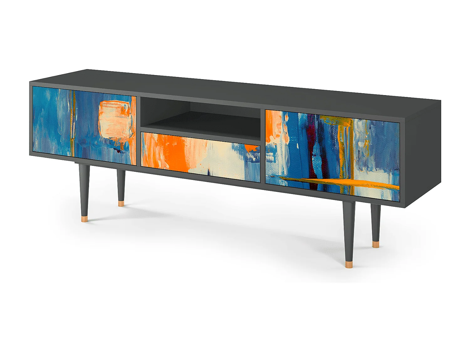 TV-Möbel - 170х59х41 cm - T6 - Abstract Expressionism, Anthrazit