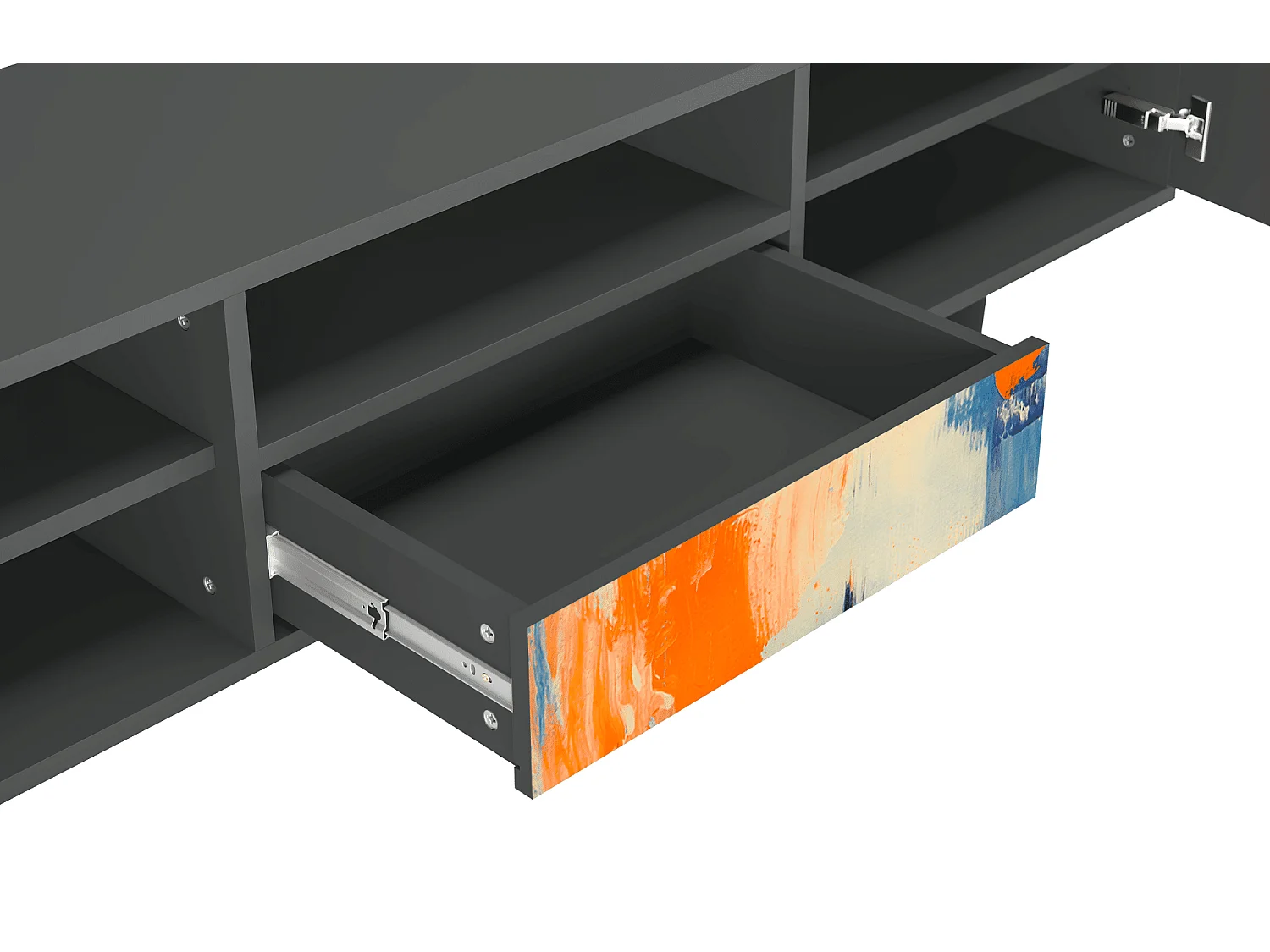Szafka RTV - 170х59х41 cm - T6 - Abstract Expressionism, Antracyt