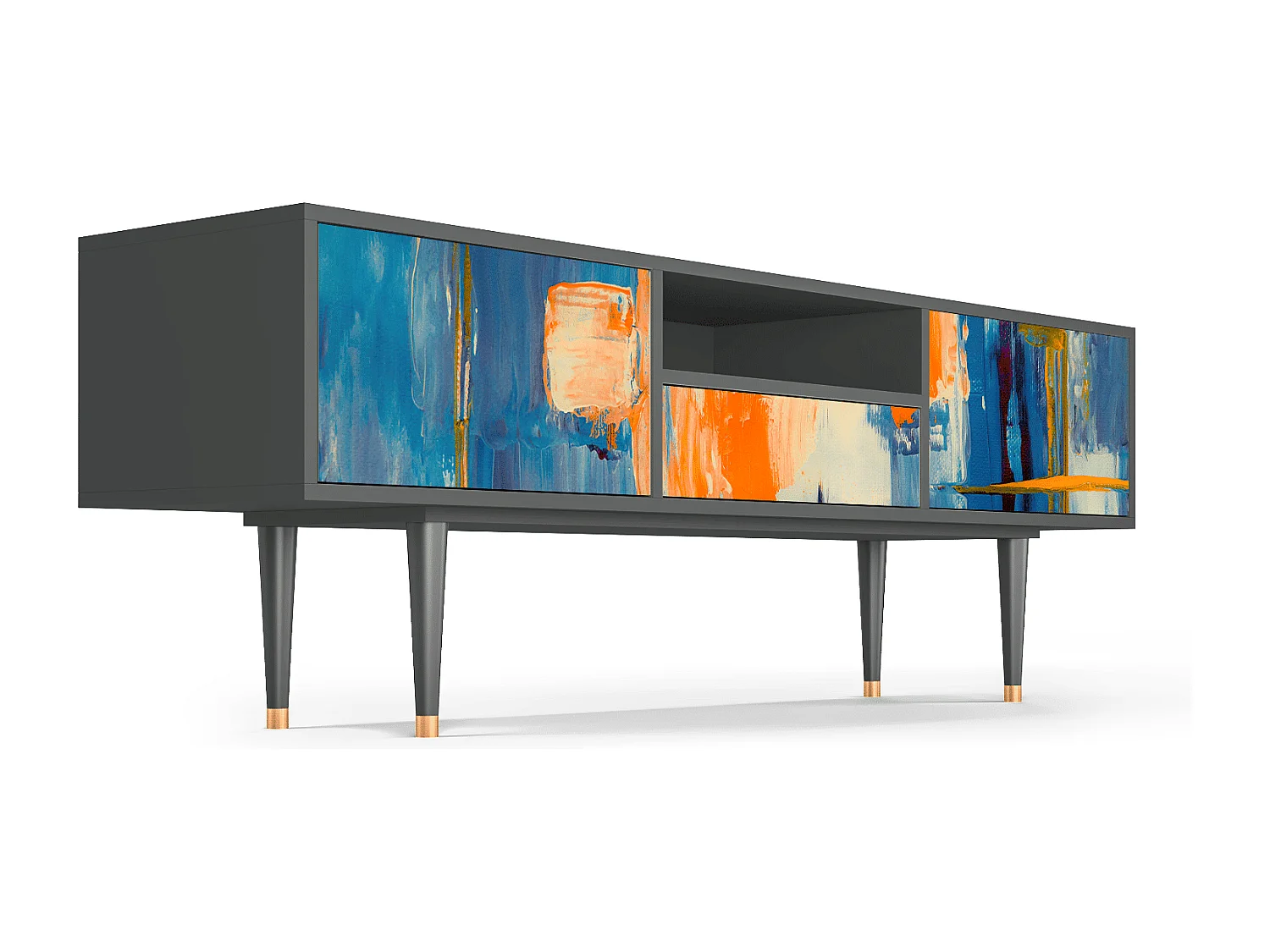 TV-Möbel - 170х59х41 cm - T6 - Abstract Expressionism, Anthrazit