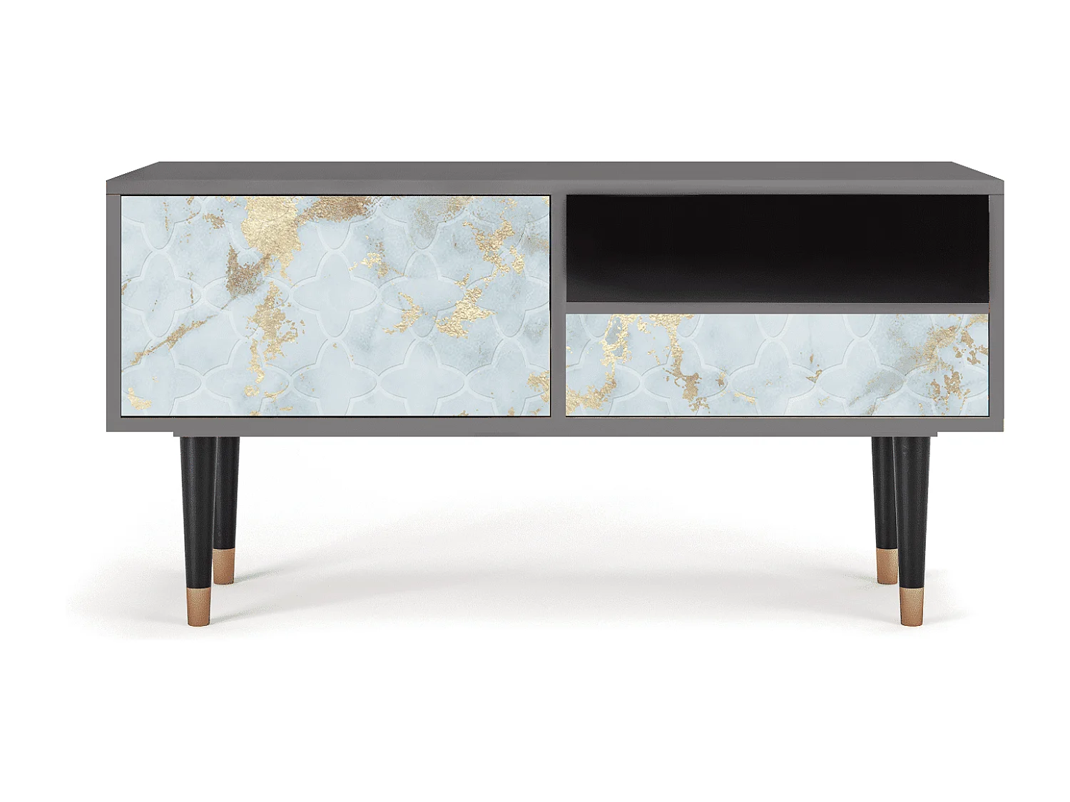 TV-meubel - 115х59х48 cm - T3 - Golden Waves, Grijs