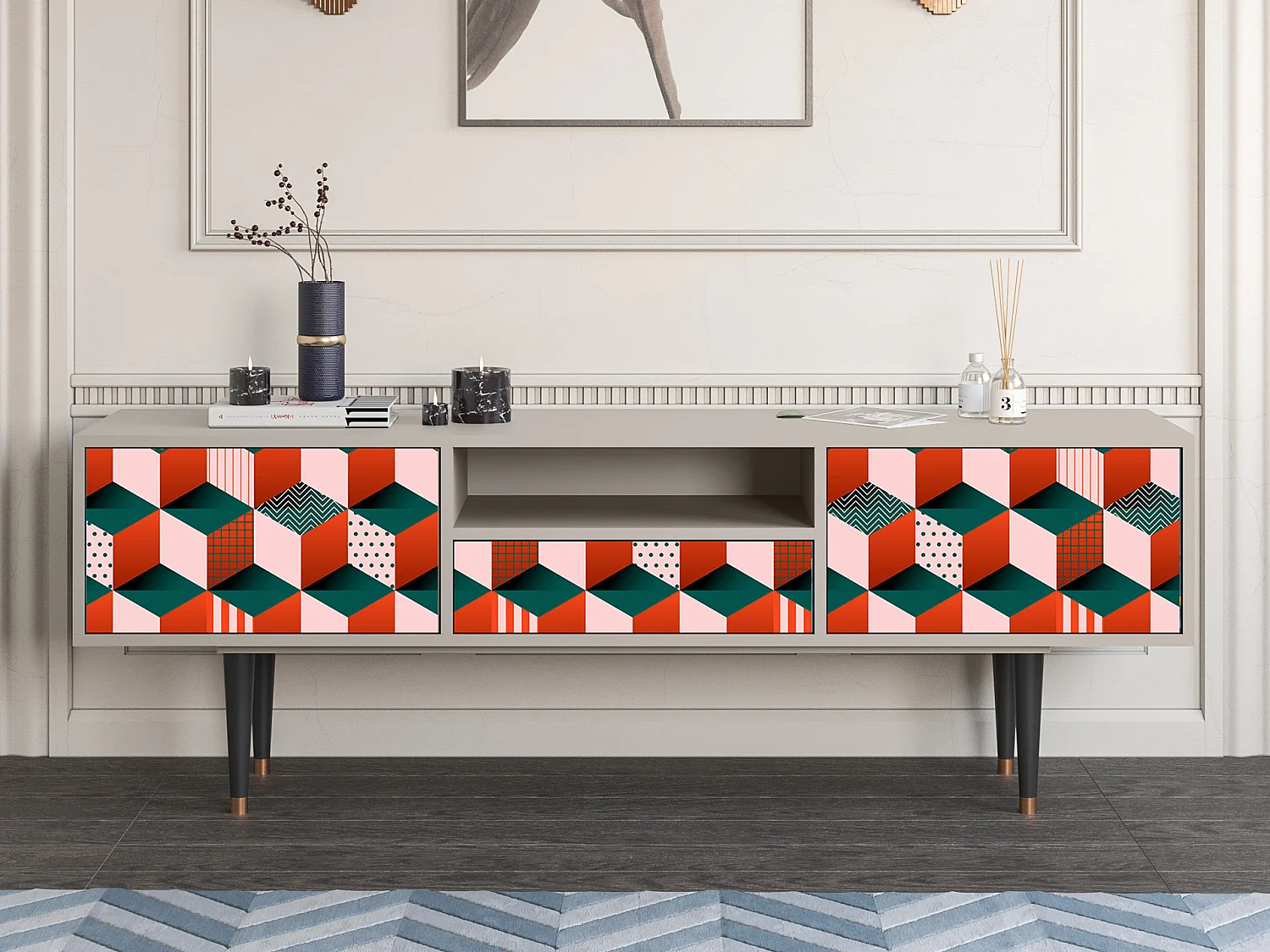 Meuble TV - 170х59х41 cm - T6 - Pepsi-Cola, Sable