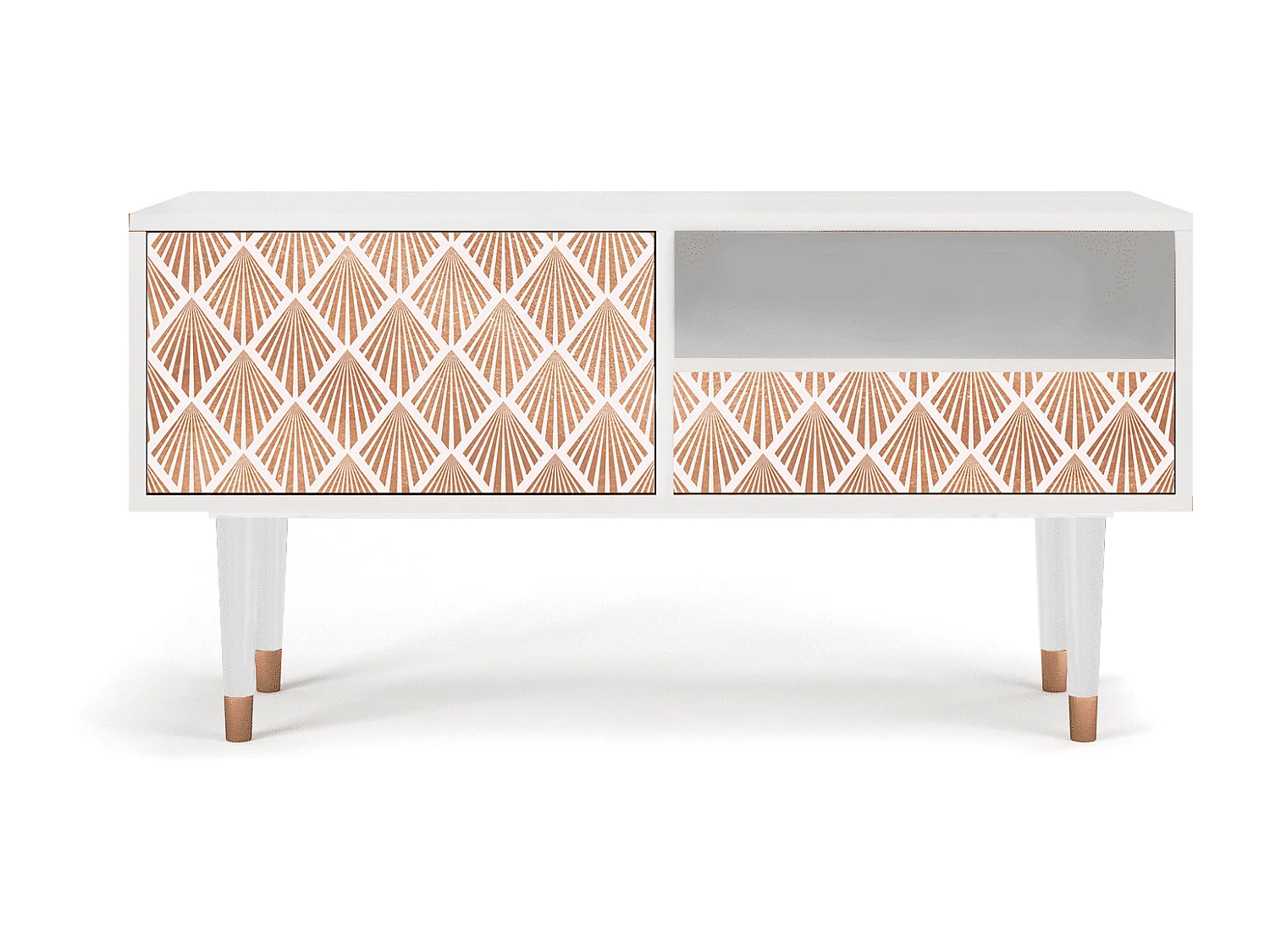 Meuble TV - 115х59х48 cm - T3 - Pastel Sunrise, Blanc