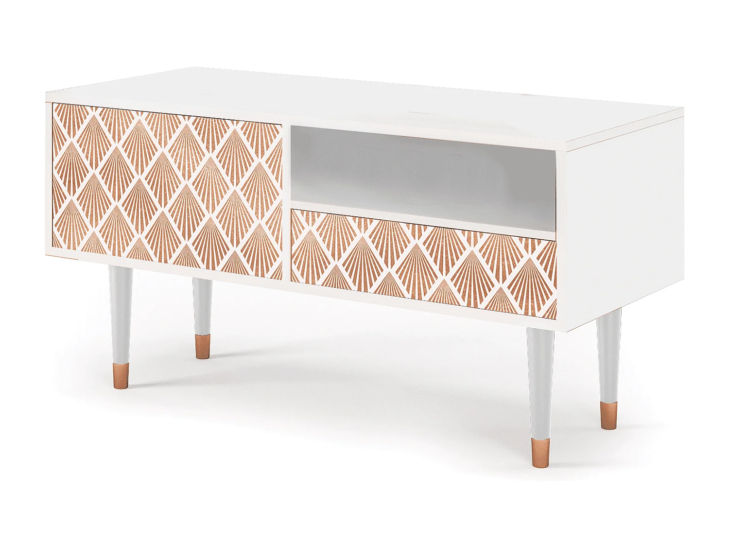 Meuble TV - 115х59х48 cm - T3 - Pastel Sunrise, Blanc