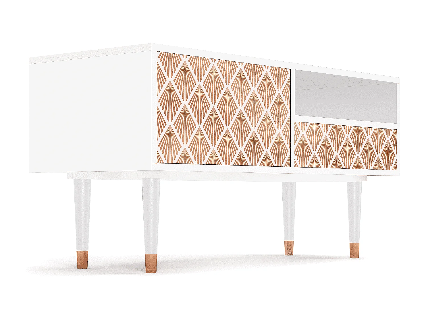 Meuble TV - 115х59х48 cm - T3 - Pastel Sunrise, Blanc