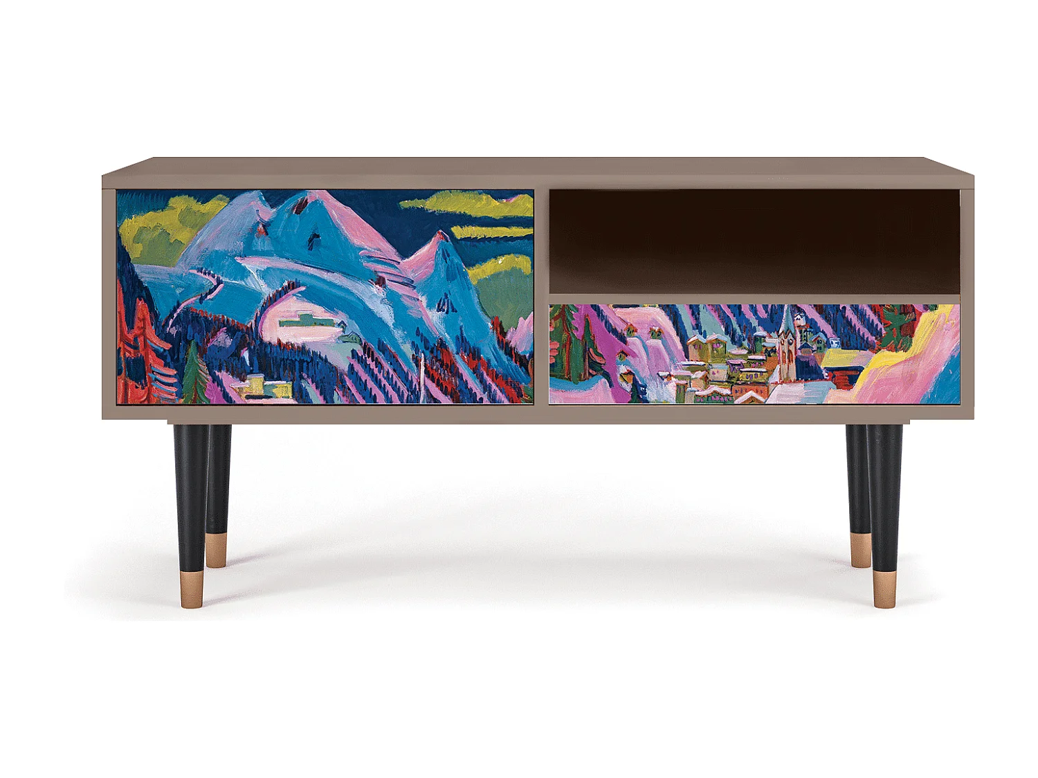 Meuble TV - 115х59х48 cm - T3 - Davos Winter, Latte