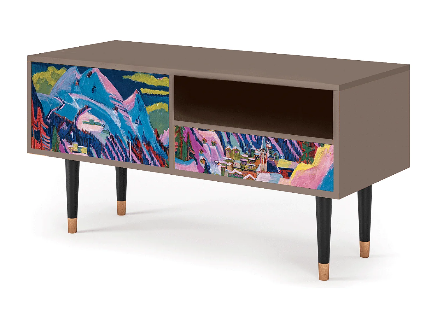 Meuble TV - 115х59х48 cm - T3 - Davos Winter, Latte