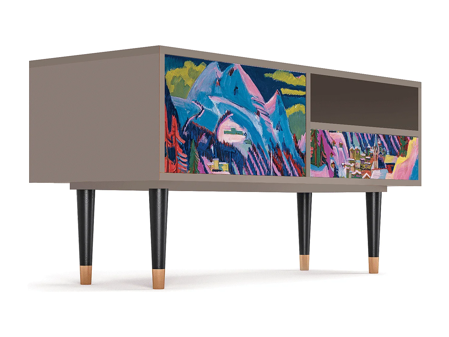 Meuble TV - 115х59х48 cm - T3 - Davos Winter, Latte