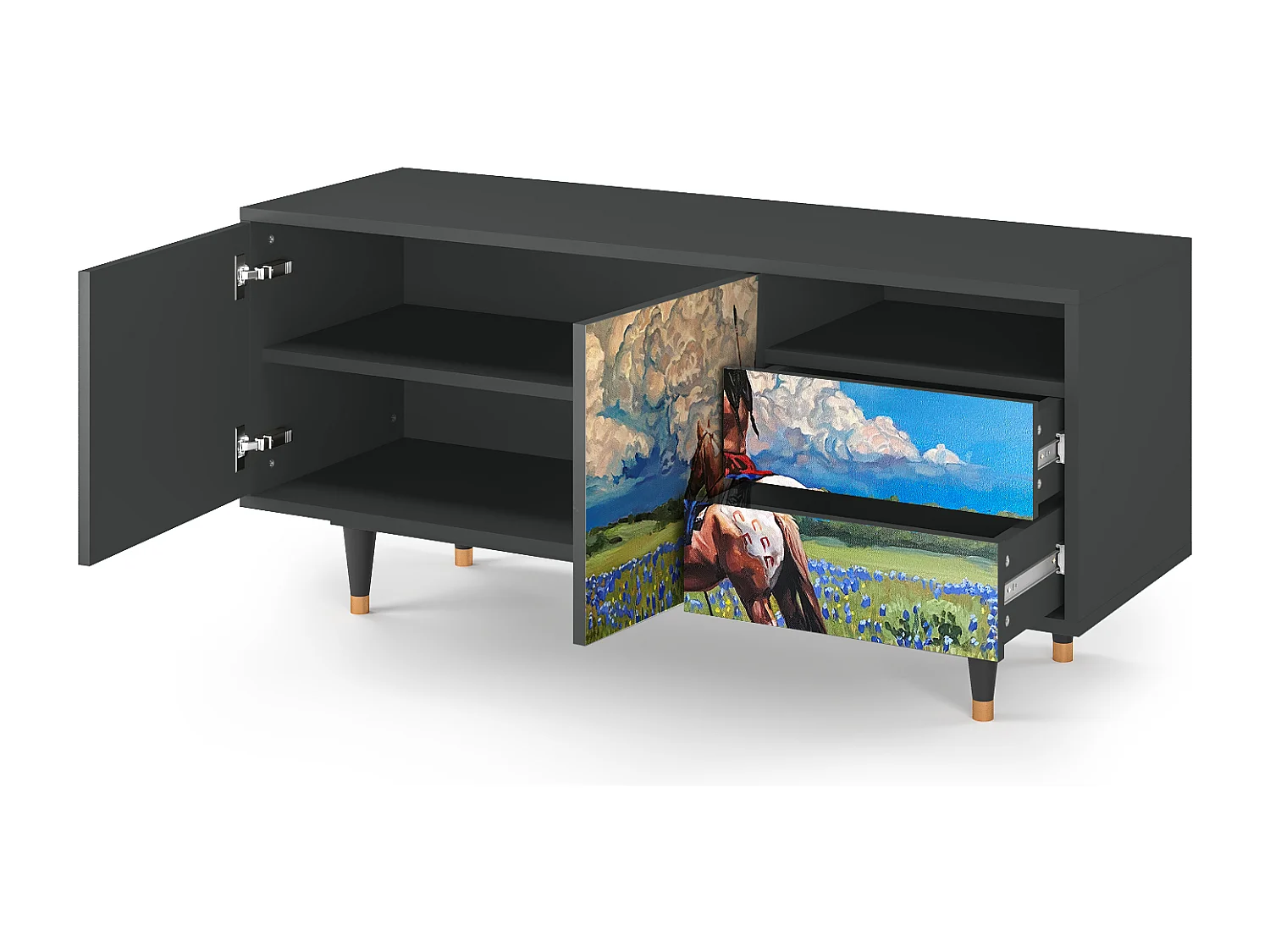 Mueble de TV - 125х56х41 cm - T7 - Thunderheads by Dean, Antracite