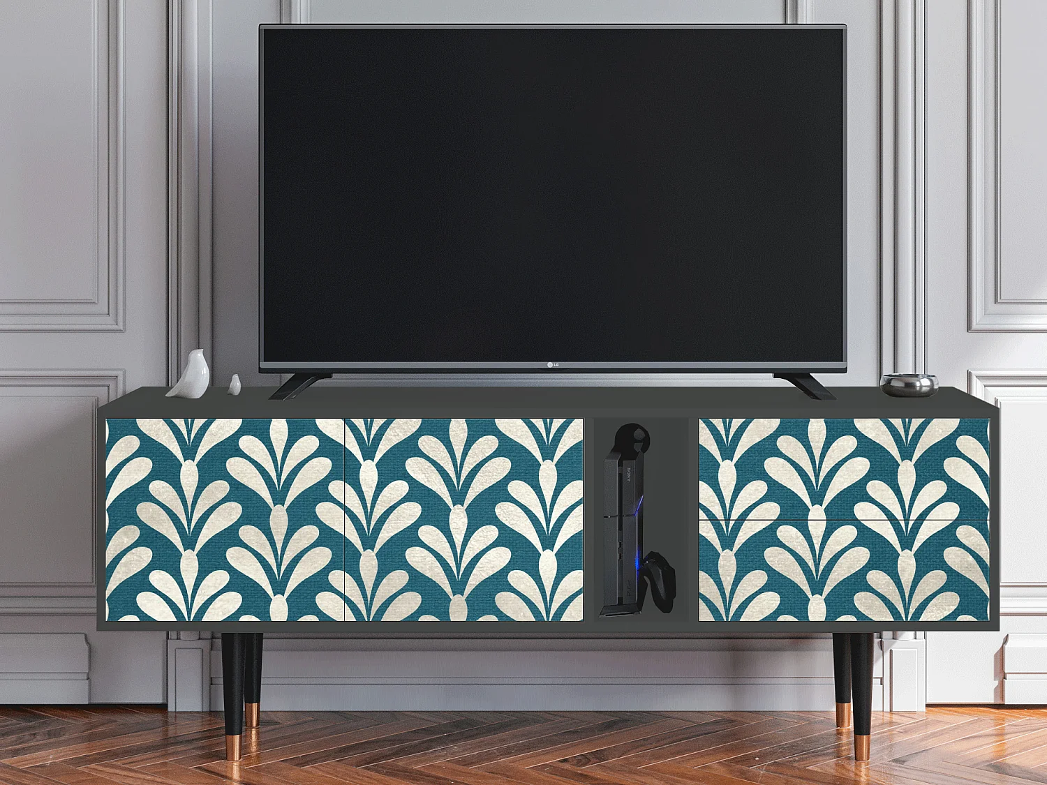 TV-Möbel - 170х69х48 cm - T1 - Milky Tears, Anthrazit