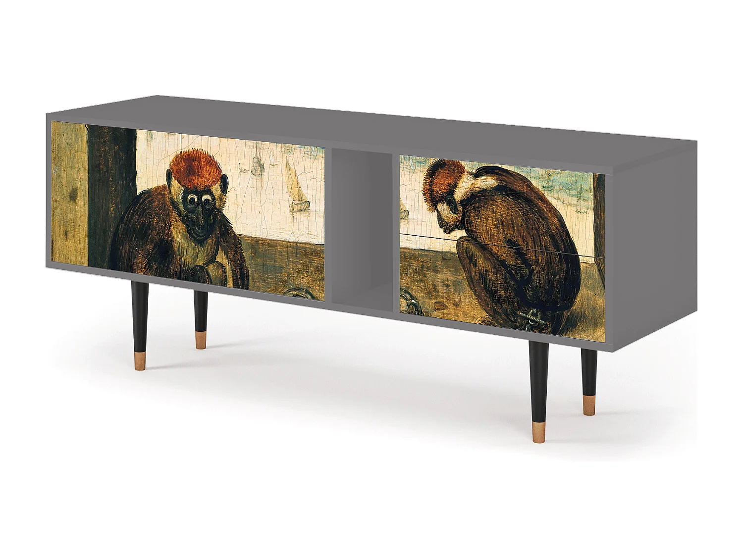 Szafka RTV - 170х69х48 cm - T1 - Two Monkeys, Szary