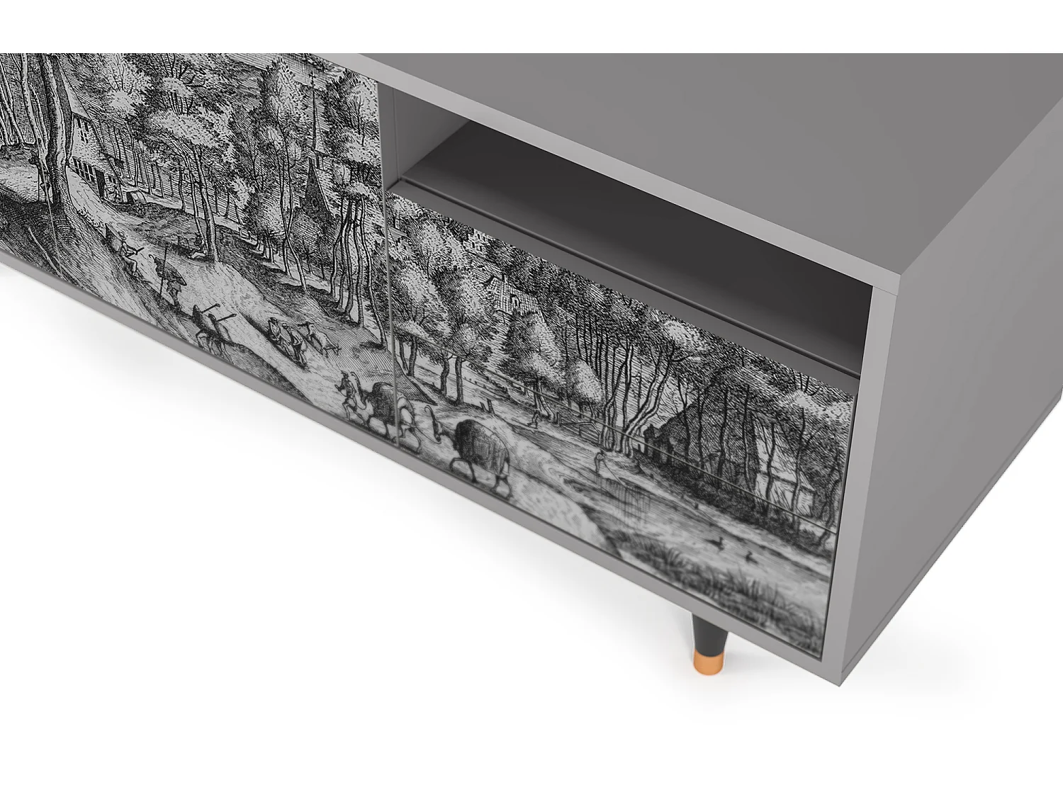 Meuble TV - 125х56х41 cm - T7 - Rusticorum, Gris