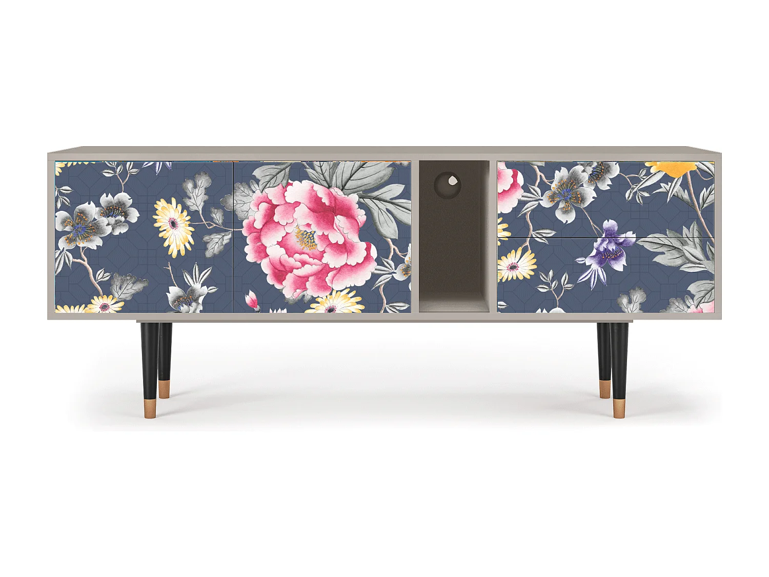 Szafka RTV - 170х69х48 cm - T1 - Dark Flower Bed, Piaskowy