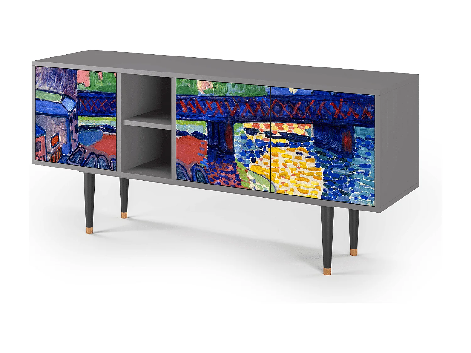 Meuble TV - 150х69х41 cm - T5 - Charing Cross Bridge, Gris