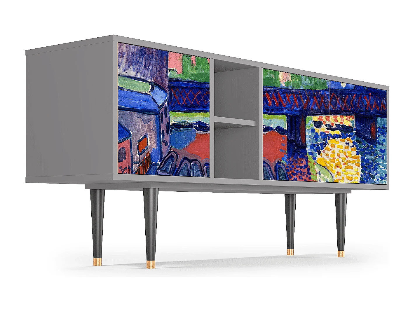 Meuble TV - 150х69х41 cm - T5 - Charing Cross Bridge, Gris