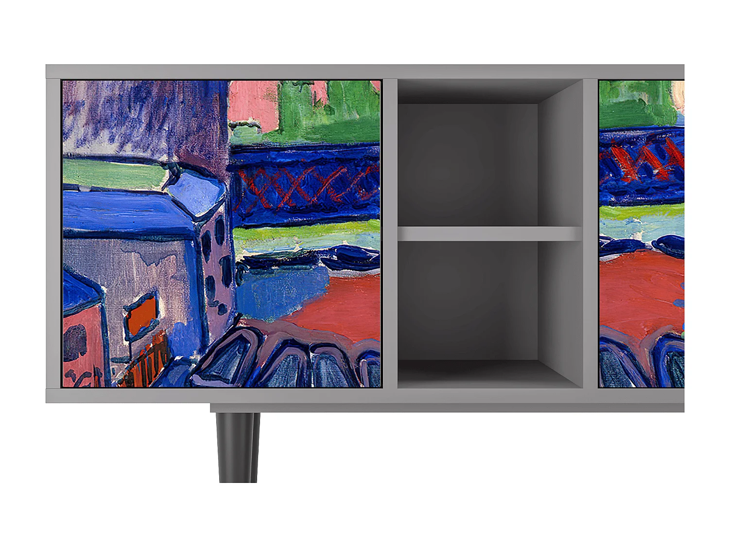 Meuble TV - 150х69х41 cm - T5 - Charing Cross Bridge, Gris