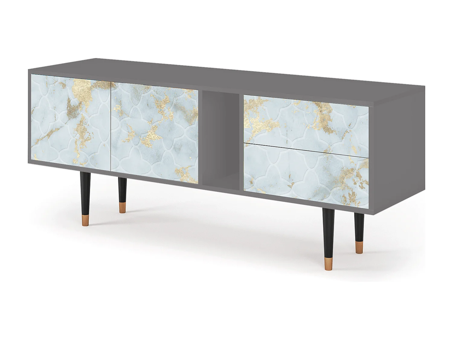 TV-Möbel - 170х69х48 cm - T1 - Golden Waves, Grau