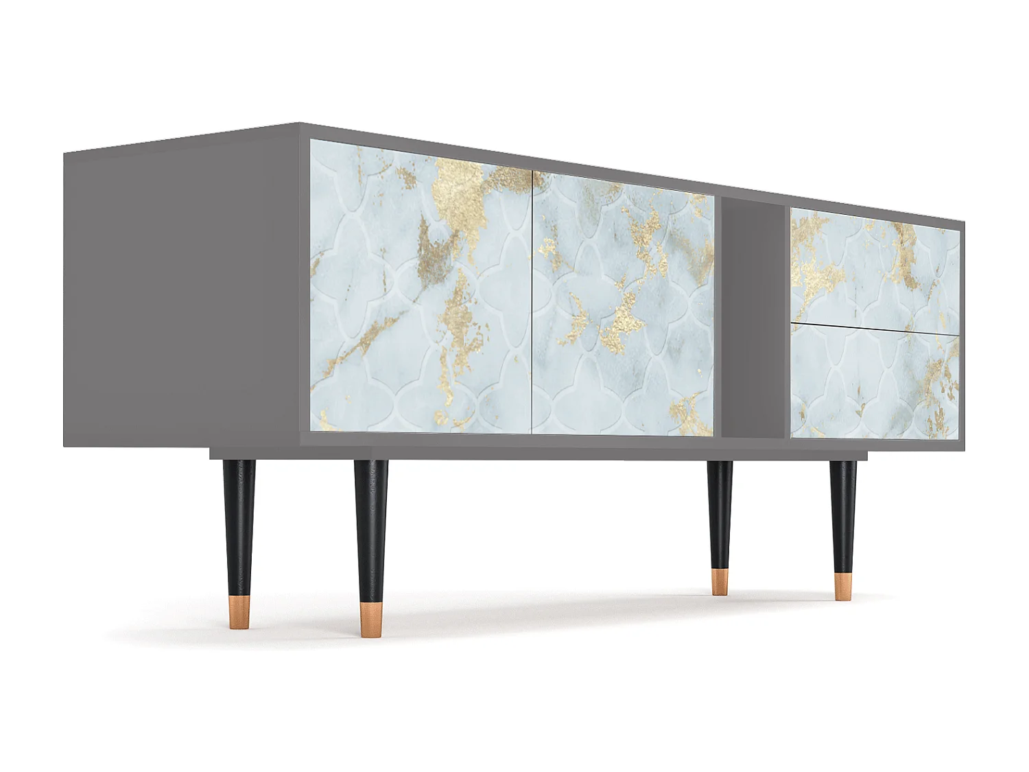 TV-Möbel - 170х69х48 cm - T1 - Golden Waves, Grau