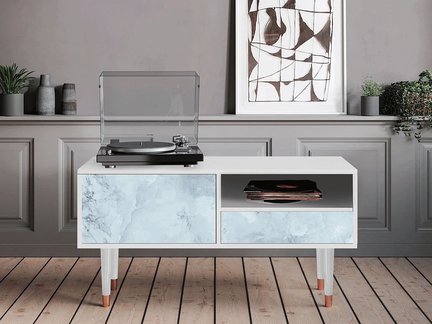 Meuble TV - 115х59х48 cm - T3 - Glacial Colour, Blanc