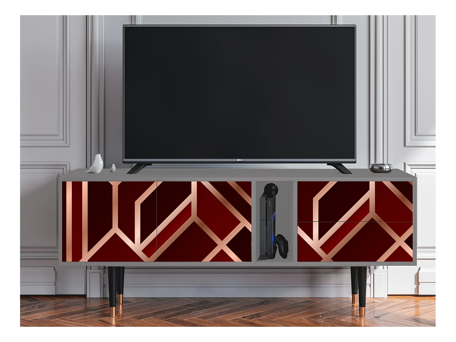 Mobile TV - 170х69х48 cm - T1 - Velvet 1920's, Grigio