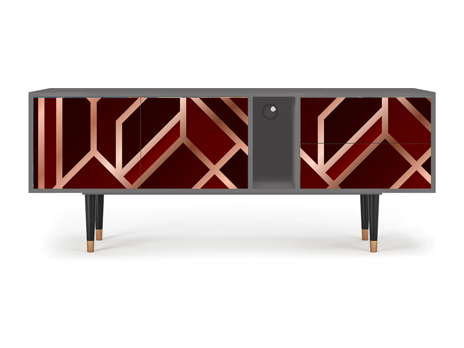 TV-Möbel - 170х69х48 cm - T1 - Velvet 1920's, Grau