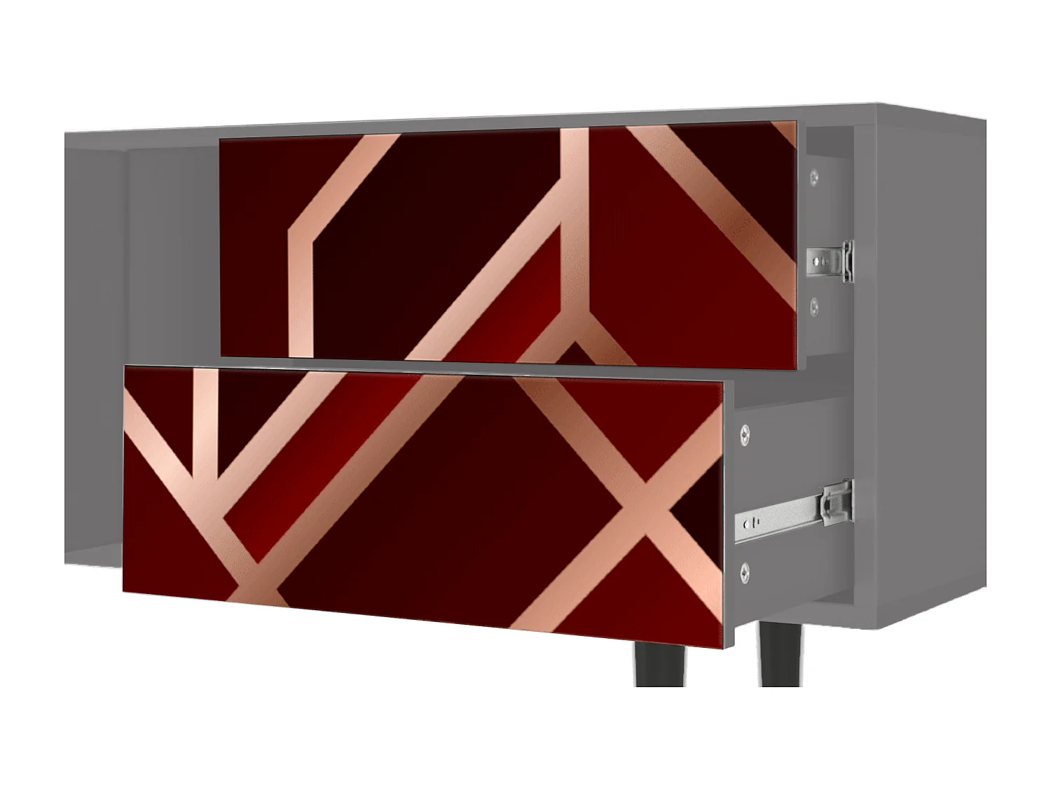 TV-Möbel - 170х69х48 cm - T1 - Velvet 1920's, Grau